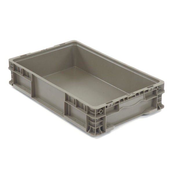 Global Industrial Solid Straight Wall Storage Container, 24 in L x 15 in W x 5 in H, Gray, Polyethylene 652744 - main